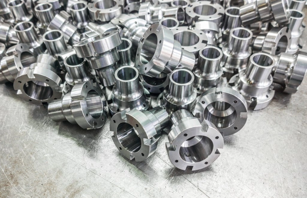 Bunch of CNC machining parts in Advance CNC machine at West Chester, OH